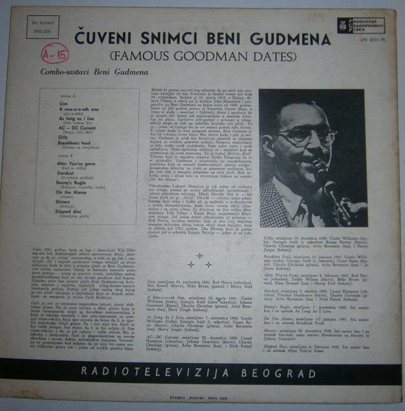 Benny Goodman Combos - Famous Goodman Dates (LP, Comp)