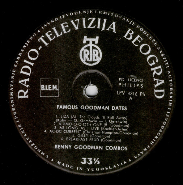 Benny Goodman Combos - Famous Goodman Dates (LP, Comp)
