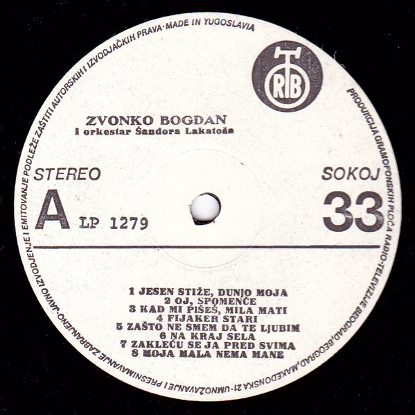 Zvonko Bogdan - Zvonko Bogdan I Orkestar Šandora Lakatoša (LP, Album, RE)