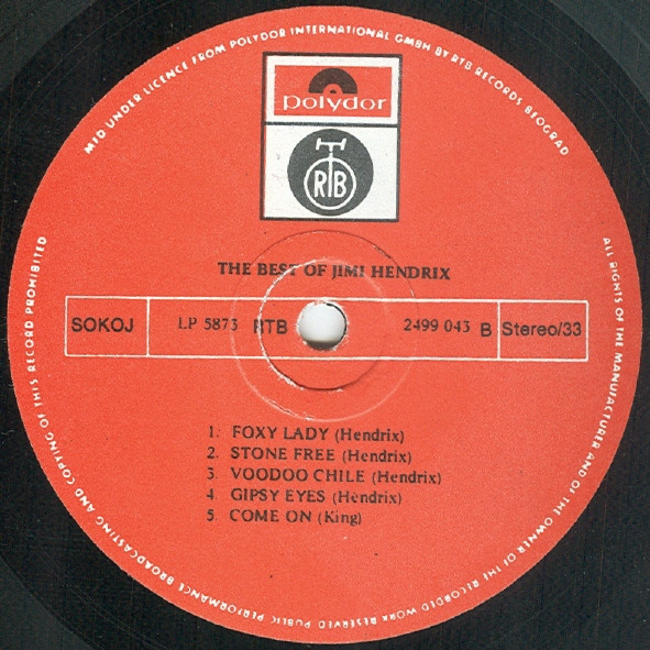 Jimi Hendrix - The Best Of Jimi Hendrix (LP, Comp, RE)