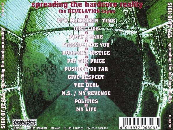 Sick Of It All - Spreading The Hardcore Reality (The Revelation Tapes) (CD, Comp)