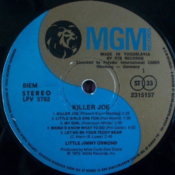 Little Jimmy Osmond - Killer Joe (LP, Album)