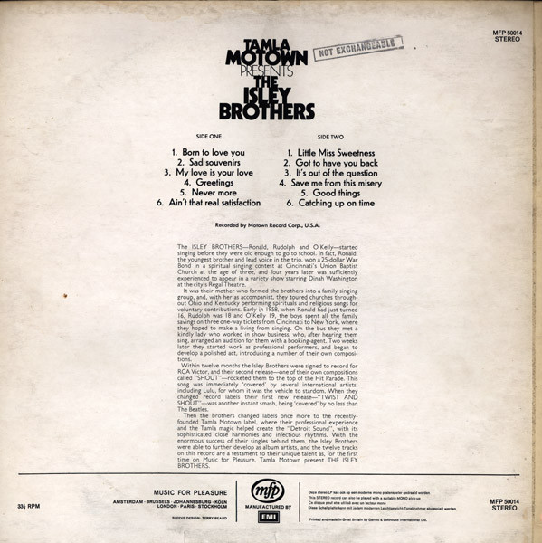 The Isley Brothers - Tamla Motown Presents The Isley Brothers (LP, Comp)
