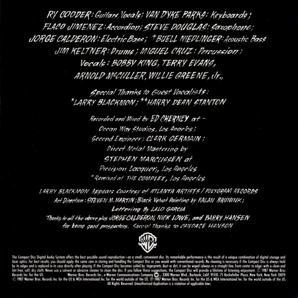 Ry Cooder - Get Rhythm (CD, Album)