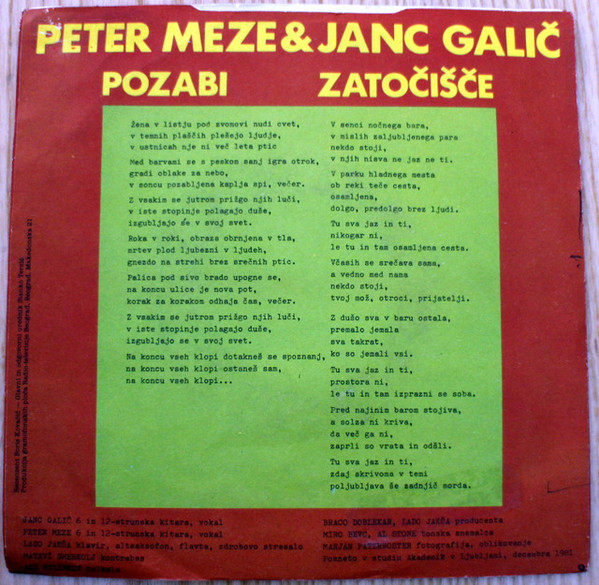 Peter Meze & Janc Galič - Pozabi - Zatočišče (7