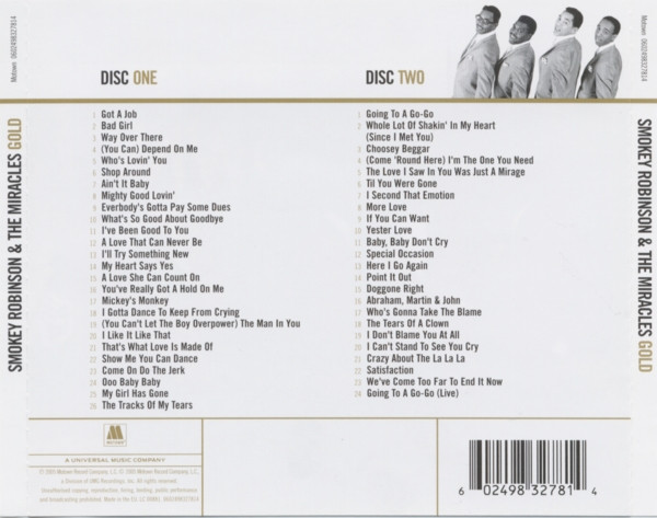 Smokey Robinson & The Miracles* - Gold (2xCD, Comp)