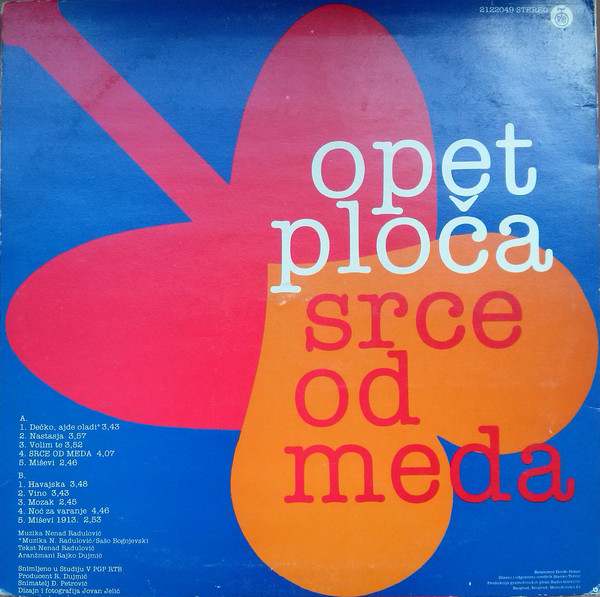 Poslednja Igra Leptira - Opet Ploča - Srce Od Meda (LP, Album, RP)