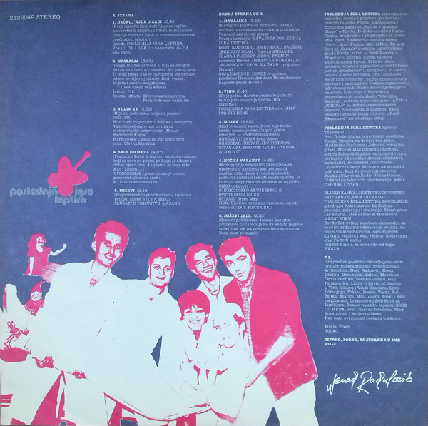 Poslednja Igra Leptira - Opet Ploča - Srce Od Meda (LP, Album, RP)
