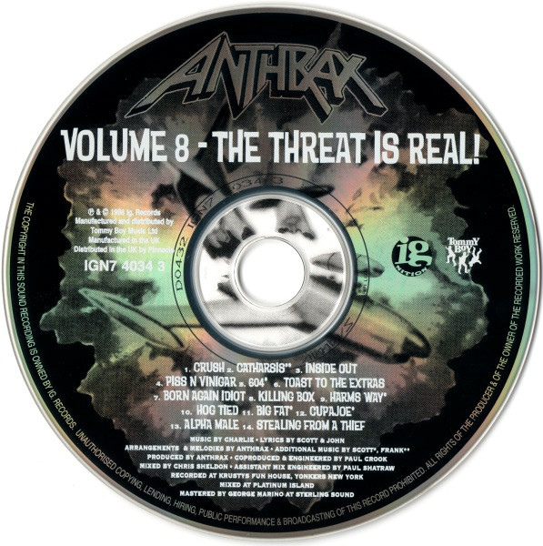 Anthrax - Volume 8 - The Threat Is Real (CD, Album)