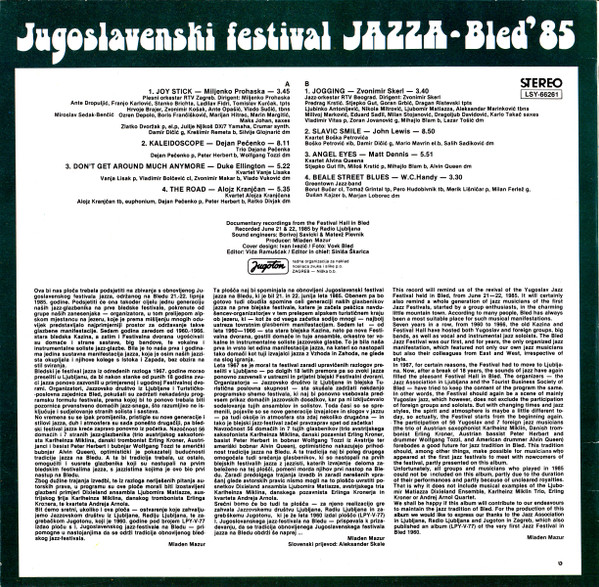 Various - Jugoslavenski Festival Jazza - Bled '85  (LP, Comp)