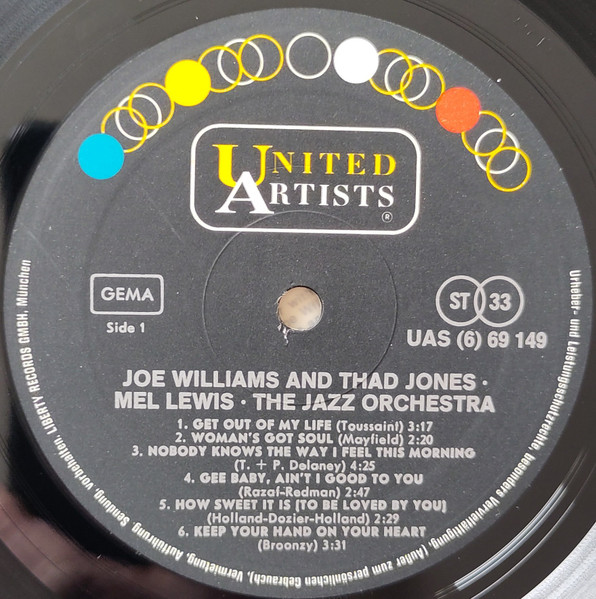 Joe Williams And Thad Jones • Mel Lewis*, The Jazz Orchestra - Joe Williams And Thad Jones, Mel Lewis, The Jazz Orchestra (LP, Album)