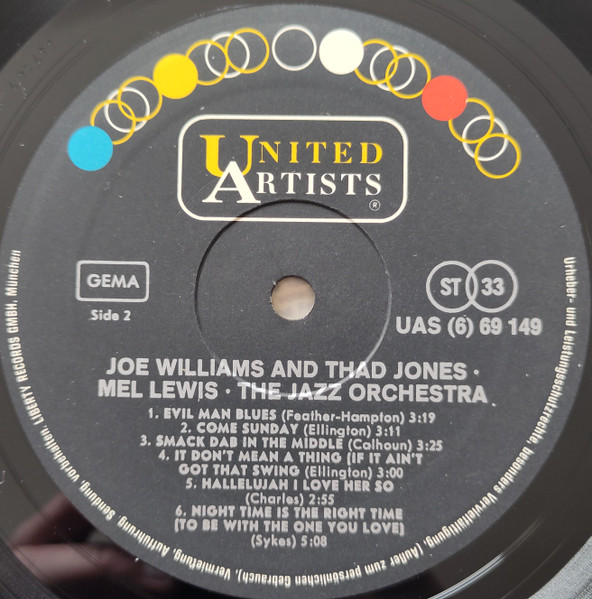 Joe Williams And Thad Jones • Mel Lewis*, The Jazz Orchestra - Joe Williams And Thad Jones, Mel Lewis, The Jazz Orchestra (LP, Album)
