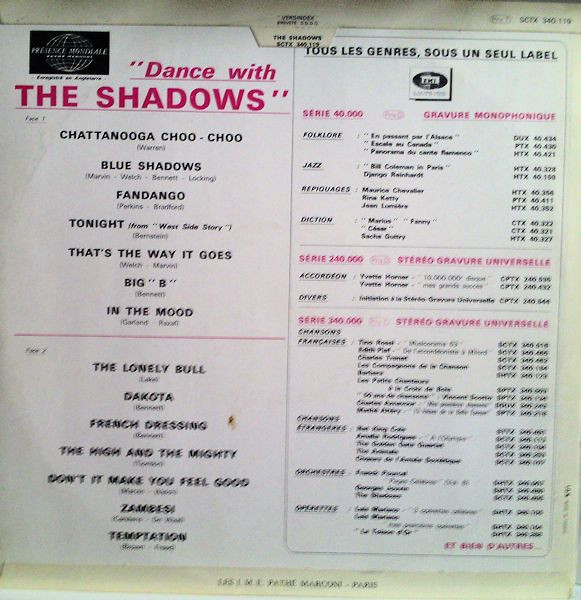 The Shadows - Dance With The Shadows (LP, Album, RE)