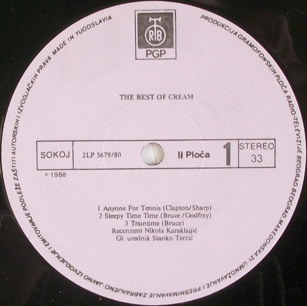 Cream (2) - The Best Of Cream (2xLP, Comp, RE, RP, Lig)