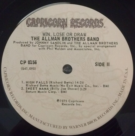 The Allman Brothers Band - Win, Lose Or Draw (LP, Album, Pit)