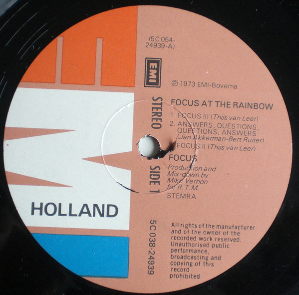 Focus (2) - Focus At The Rainbow (LP, Album, RE)