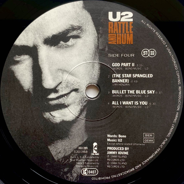 U2 - Rattle And Hum (2xLP, Album, Gat)
