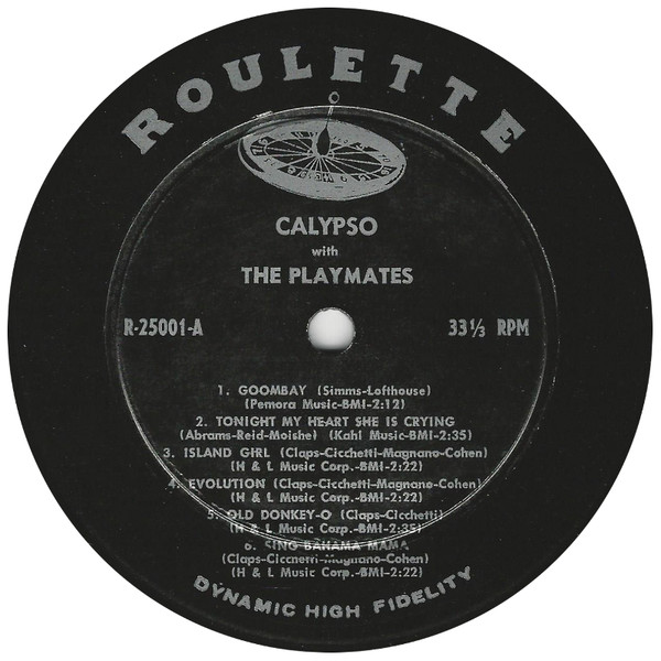 The Playmates - Calypso With The Playmates (LP, Album, Mono)