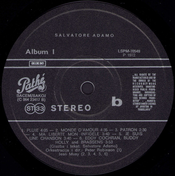 Adamo - Adamo (LP, Album, Gat)