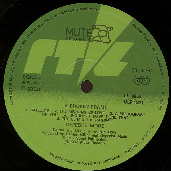 Depeche Mode - A Broken Frame (LP, Album)