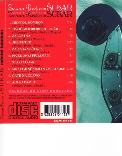 Zoran Predin In Šukar - Mentol Bombon (CD, Album)