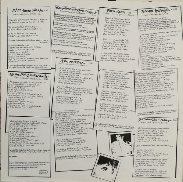 David Bowie - Scary Monsters (LP, Album, Ora)
