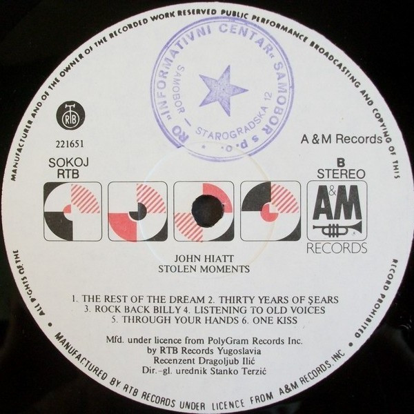 John Hiatt - Stolen Moments (LP, Album)