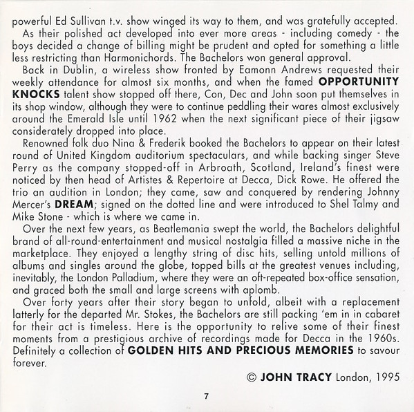 The Bachelors - Golden Hits And Precious Memories (CD, Comp)