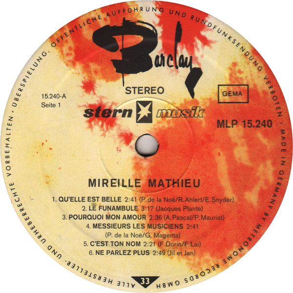 Mireille Mathieu - Mireille Mathieu (LP, Album, RP)