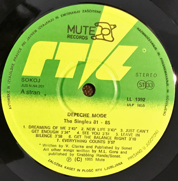 Depeche Mode - The Singles 81 â†’ 85 (LP, Comp)