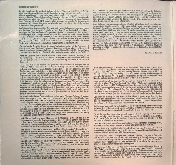 The Dave Brubeck Trio & Gerry Mulligan - Live At The Berlin Philharmonie (2xLP, Album)