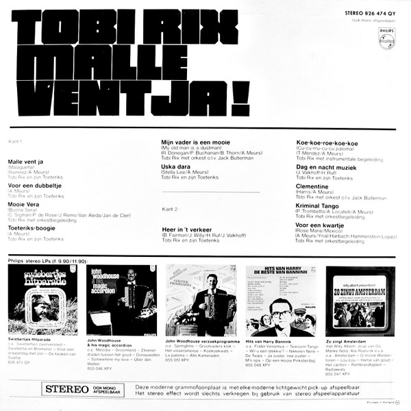 Tobi Rix - Malle Vent Ja! (LP, Comp)