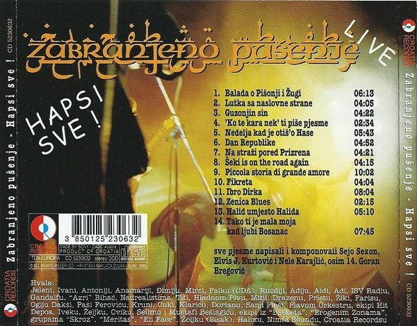 Zabranjeno PuÅ¡enje - Hapsi Sve! (CD, Album)