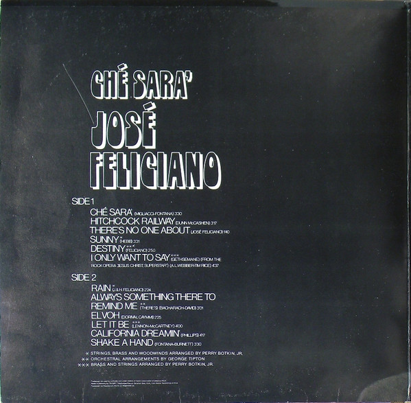 José Feliciano - Ché Sara' (LP, Album, Gat)