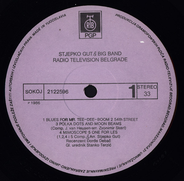 Stjepko Gut & Big Band RTB* - Stjepko Gut & Big Band RTB (LP)
