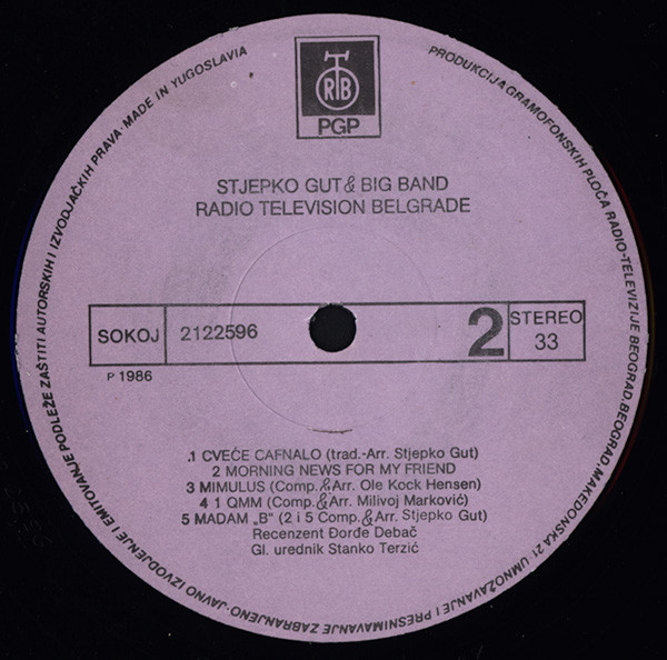 Stjepko Gut & Big Band RTB* - Stjepko Gut & Big Band RTB (LP)