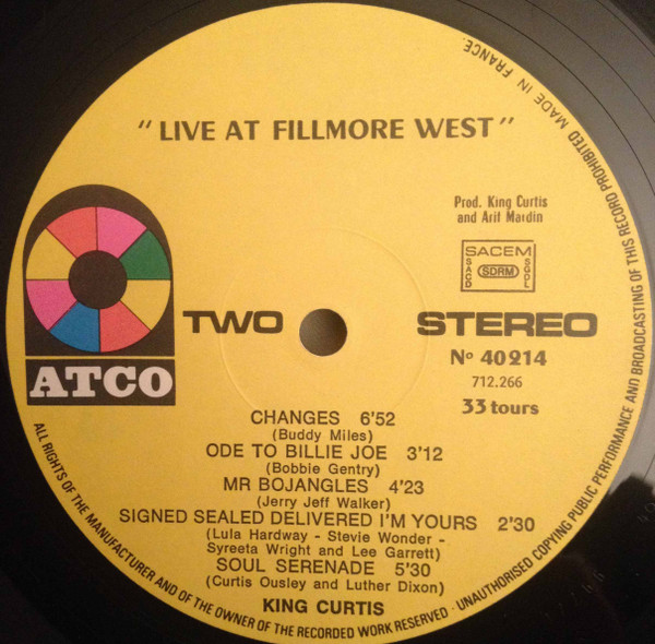 King Curtis - Live At Fillmore West (LP, Album)