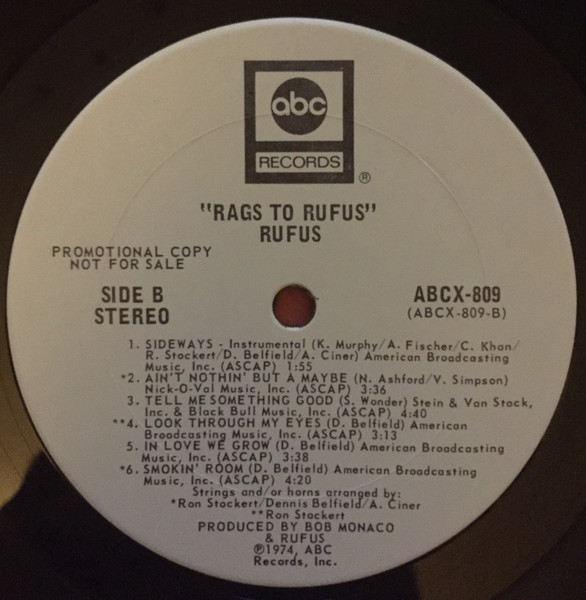 Rufus Featuring Chaka Khan - Rags To Rufus (LP, Album, Promo, Whi)