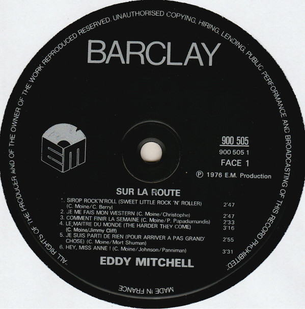 Eddy Mitchell - Sur La Route De Memphis (LP, Album, Gat)
