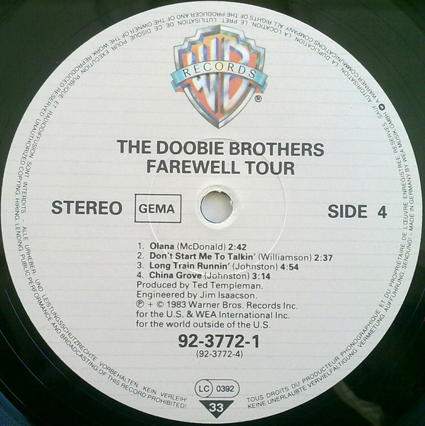 The Doobie Brothers - Farewell Tour (2xLP, Album, Gat)