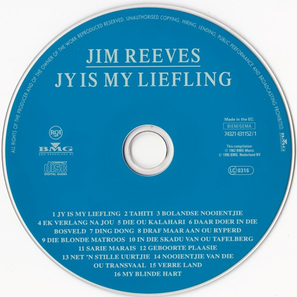 Jim Reeves - Jy Is My Liefling (2xCD, Comp)
