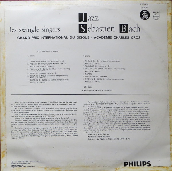 Swingle Singers* - Jazz Sebastien Bach (LP, Album)