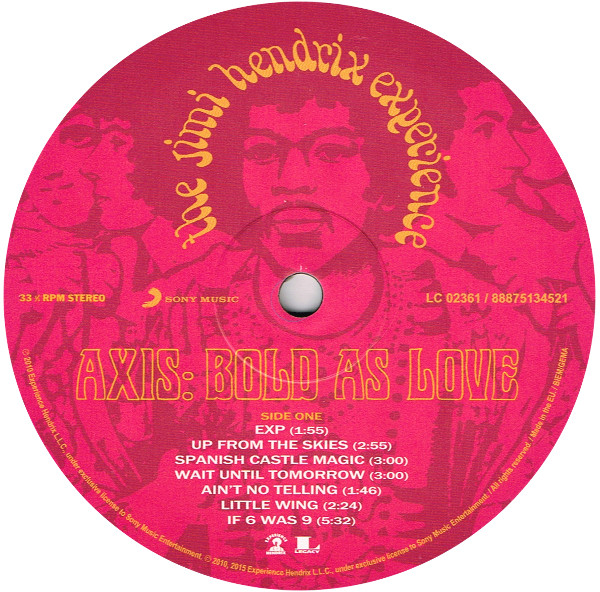 The Jimi Hendrix Experience - Axis: Bold As Love (LP, Album, RE, RM, RP, 180)