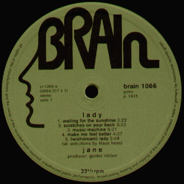 Jane - Lady (LP, Album, Gre)