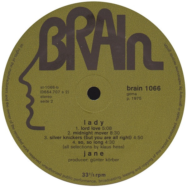 Jane - Lady (LP, Album, Gre)