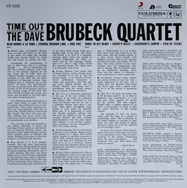 The Dave Brubeck Quartet - Time Out (LP, Album, Ltd, RE, 200)