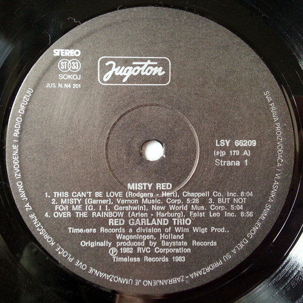 The Red Garland Trio - Misty Red (LP, Album)