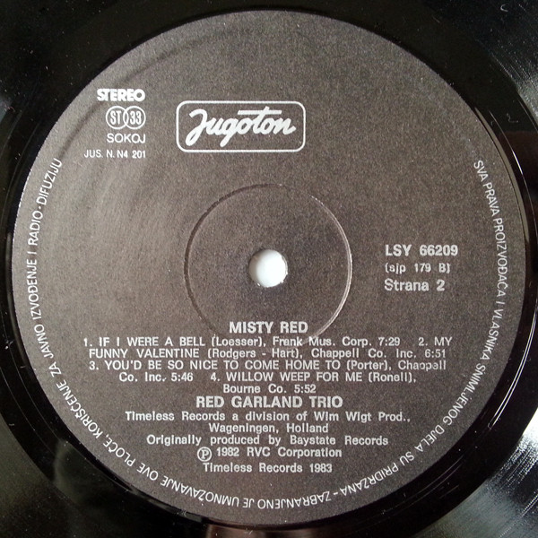 The Red Garland Trio - Misty Red (LP, Album)
