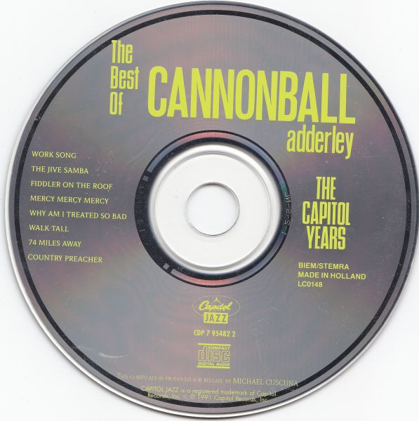Cannonball Adderley - The Best Of Cannonball Adderley - The Capitol Years (CD, Comp)