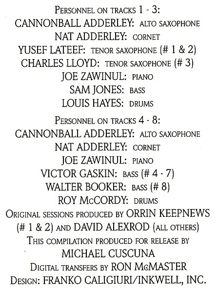 Cannonball Adderley - The Best Of Cannonball Adderley - The Capitol Years (CD, Comp)